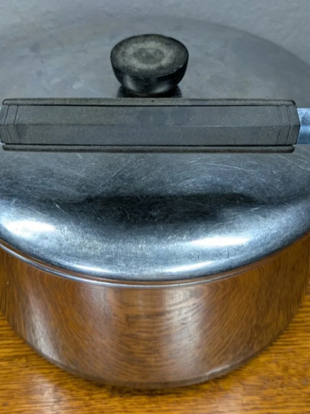 Revere Ware 1801 Pre-1968 Copper Bottom Stock Pot w/ Bail Handle & Lid